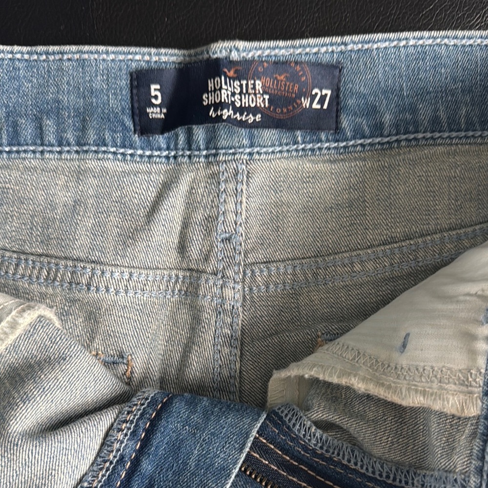 Hollister Blue Lace-Up Jean Shorts - Picture 2 of 4